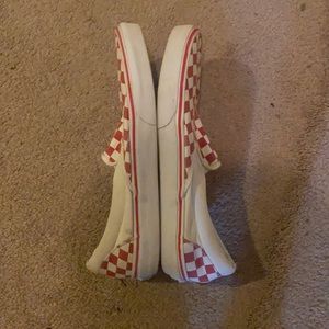 Red and White checkered board vans